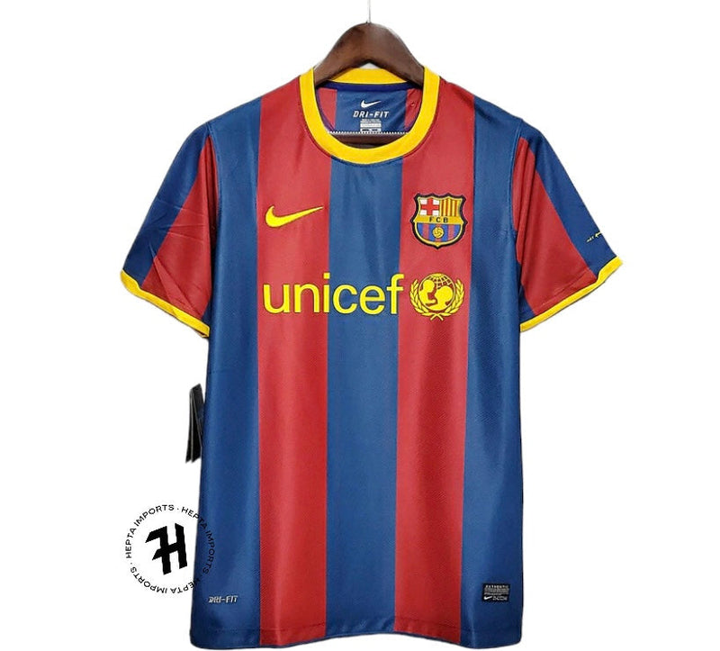 Camisa Barcelona Retrô 2010/2011 Azul e Grená - Nike