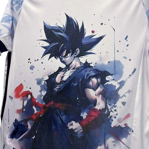 Camisa Japão Retrô Anime Dragon Ball – 16/17 - Torcedor Masculino - Branco com detalhes em Azul